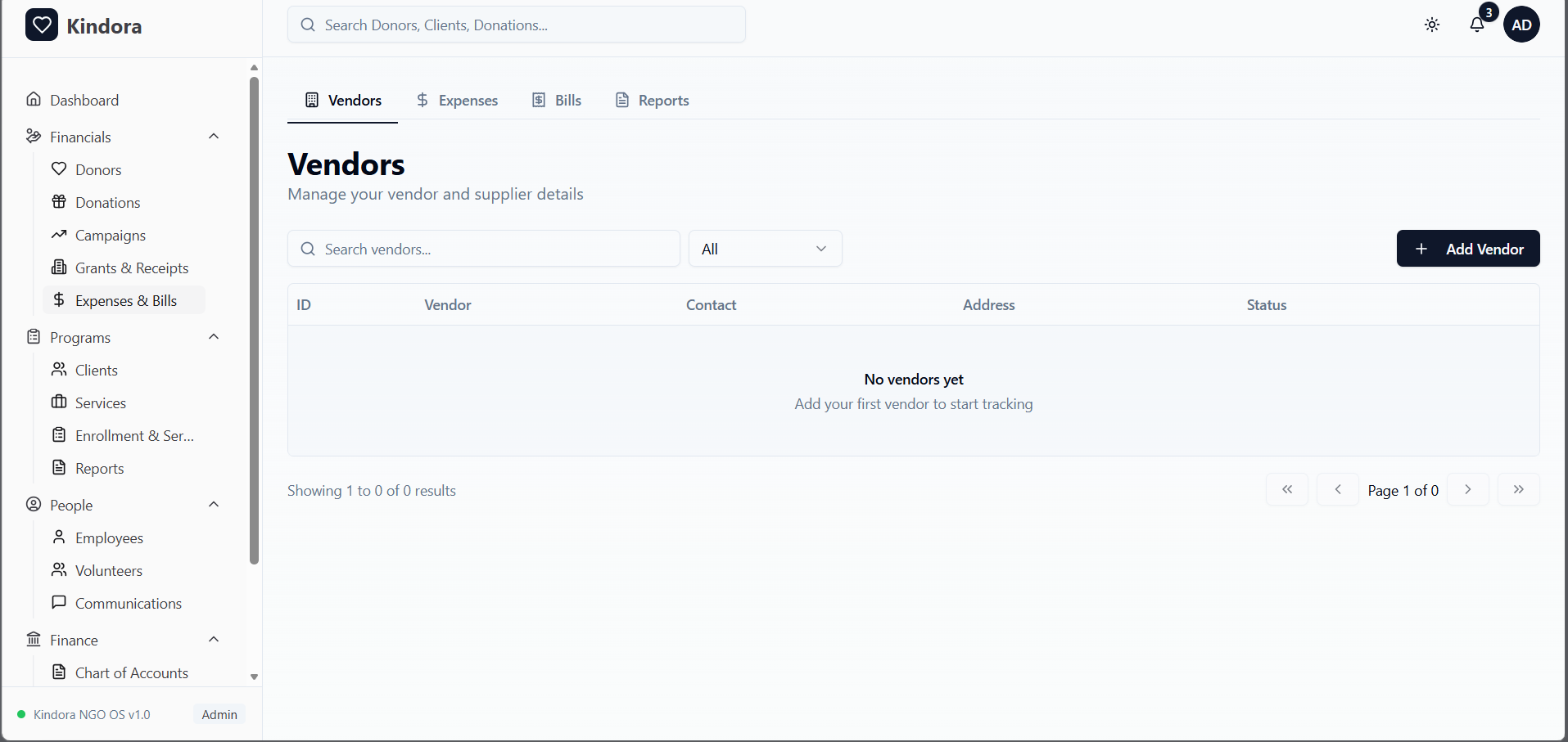 Kindora Financials — Expense Tracking & Categories