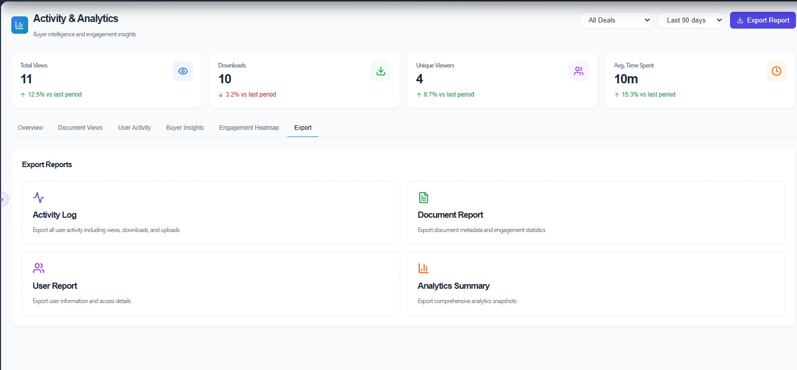 Space Nexus Analytics — Export & Reports